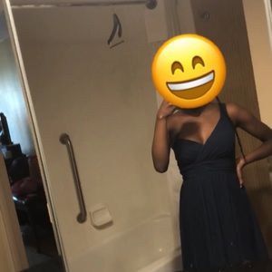 navy blue prom or wedding dress